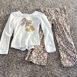 Floral Kids Set - White and Green